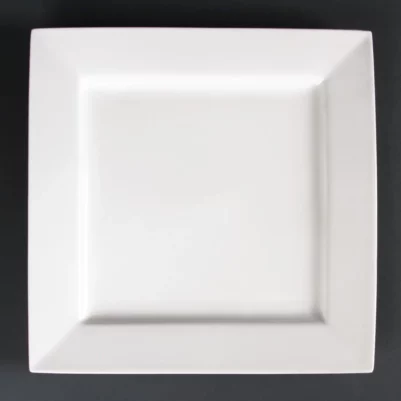 Assiettes carrées Olympia Lumina 265mm (Lot de 4)