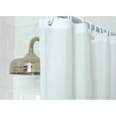 Rideau de douche uni Mitre Essentials blanc
