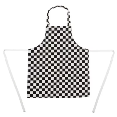 Tablier bavette enfant Whites carreaux noirs et blancs