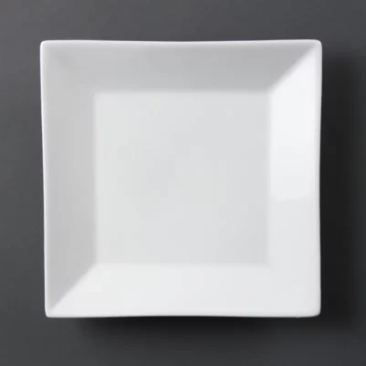 Assiette carrée à large bord blanche Olympia (Lot de 6)