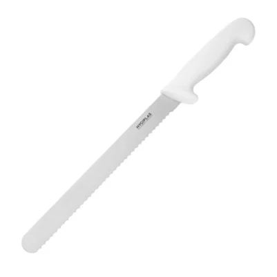 Couteau à trancher denté Hygiplas blanc 255mm