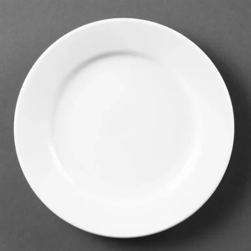 Assiettes à bord large blanches Olympia 165mm (Lot de 12)