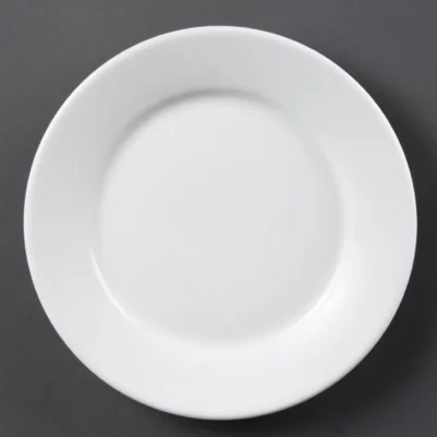 Assiettes à bord large blanches Olympia 230mm (Lot de 12)