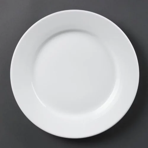 Assiettes à bord large blanches Olympia 250mm (Lot de 12)