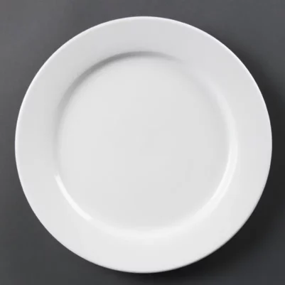 Assiettes à bord large blanches Olympia 280mm (Lot de 6)