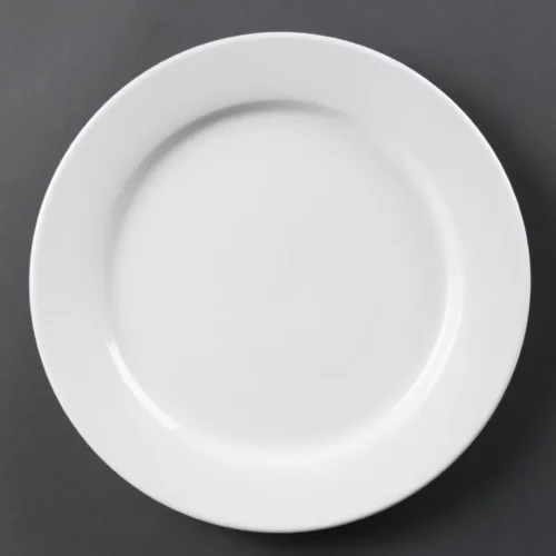 Assiettes à bord large blanches Olympia 280mm (Lot de 6)