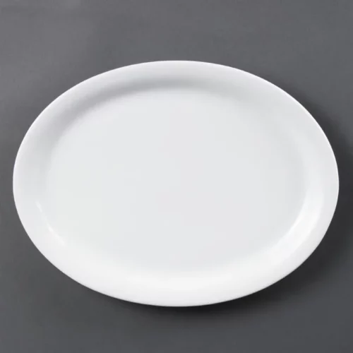 Assiettes ovales blanches Olympia 295mm (lot de 6)