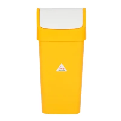 Poubelle polypropylène à couvercle battant SYR jaune 50L