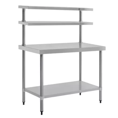 Table inox avec 2 étagères supérieures Vogue 1800mm
