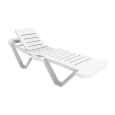 Chaises longues en polypropylène blanches Resol (lot de 4)