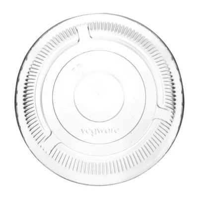 Couvercles plats sans trou compostables pour gobelets boissons froides Vegware série 96 (lot de 1000)