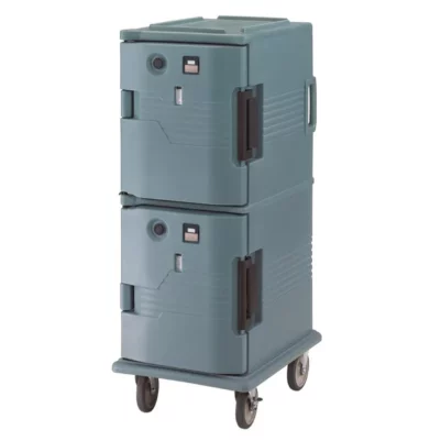 Chariot isotherme avec portes chauffantes Cambro Ultra Camcart UPCH800 bleu ardoise