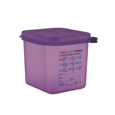 Bac hermétique violet antiallergénique GN1/6 Araven 2,6L
