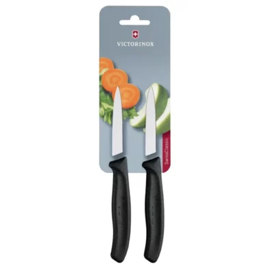 Couteaux d'office pointus Victorinox 8cm noirs (lot de 2)