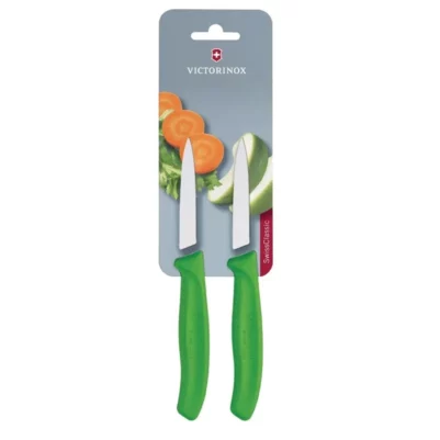 Couteaux d'office pointus Victorinox 8cm verts (lot de 2)