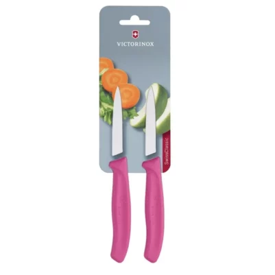 Couteaux d'office pointus Victorinox 8cm roses (lot de 2)