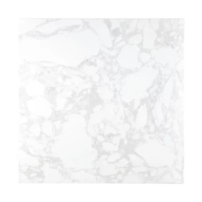 Plateau de table carré effet marbre Bolero blanc 600mm