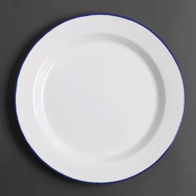 Assiette plate en acier émaillé Olympia 300mm lot de 6