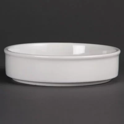 Plats empilables en porcelaine blanche Olympia 134mm (Lot de 6)