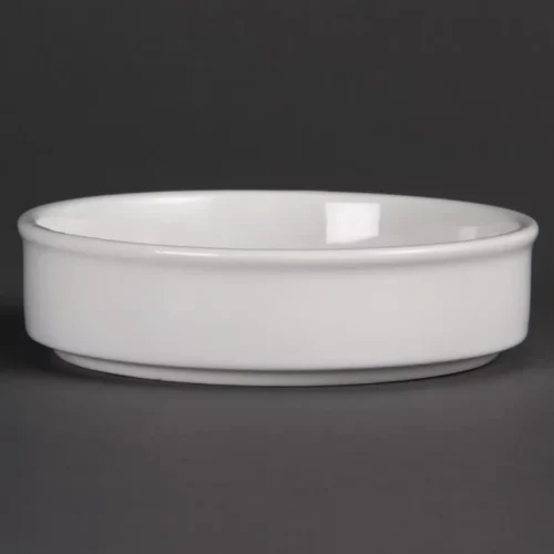 Plats empilables en porcelaine blanche Olympia 134mm (Lot de 6)