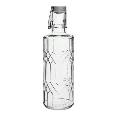 Bouteilles d'eau en verre avec bouchon Olympia Geo 640 ml (lot de 6)