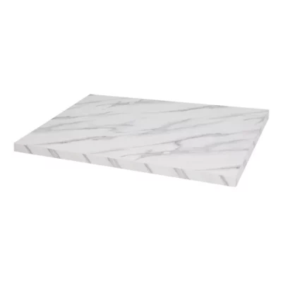 Plateau de table rectangulaire pré-percé Bolero effet marbre 1100 x 700 mm