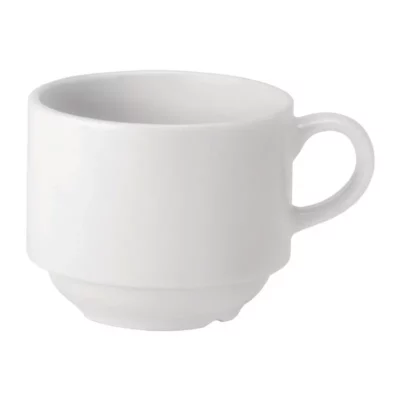Tasses empilables Utopia Pure White 200 ml (lot de 24)