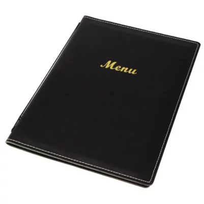 Protège-menus en simili cuir Olympia A5 noir