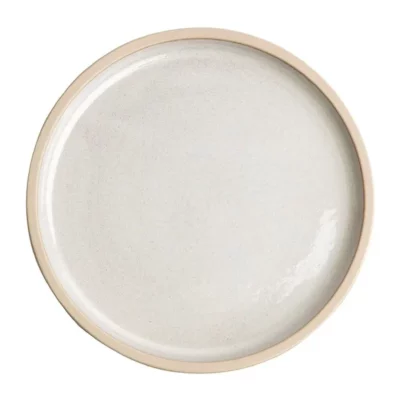 Assiettes plates bord droit blanc Murano Olympia Canvas 25 cm  (Lot de 6)