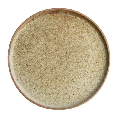 Assiettes plates bord droit beige moucheté Olympia Canvas 18 cm  (Lot de 6)