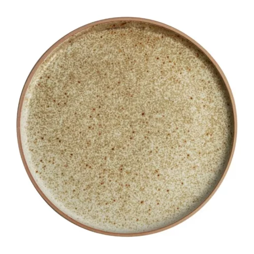 Assiettes plates bord droit beige moucheté Olympia Canvas 18 cm  (Lot de 6)