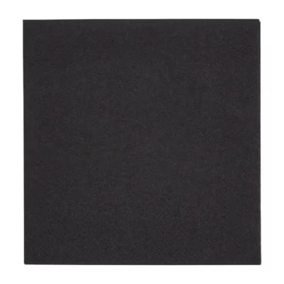 Serviettes cocktail 2 plis pliage 1/4 Fiesta Recyclable 240mm noires (lot de 4000)
