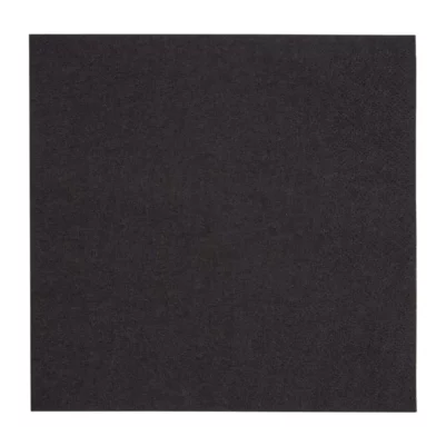 Serviettes snacking 2 plis pliage 1/4 Fiesta Recyclable 330mm noires (lot de 2000)