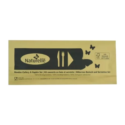 Ensembles de couverts en bois 3-en-1 emballages individuels kraft eGreen (lot de 250)