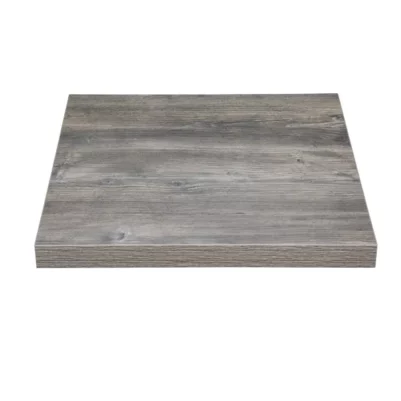Plateau de table carré pré-percé en mélamine Bolero gris 600 mm