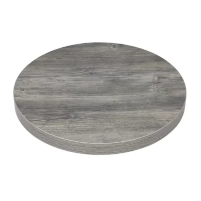 Plateau de table rond pré-percé en mélamine Bolero gris 600 mm