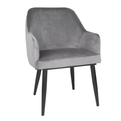 Chaises en velours Bolero Lia grises (lot de 2)