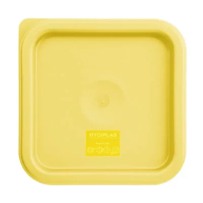 Petit couvercle carré pour boîte alimentaire Hygiplas jaune