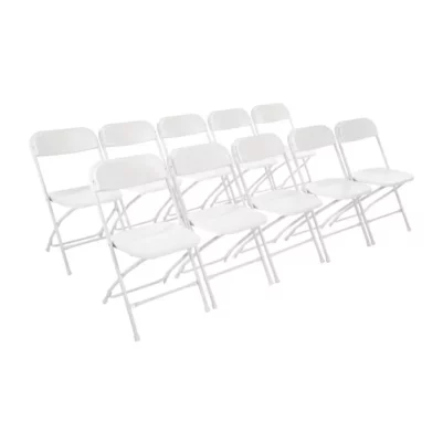 Chaises pliantes Bolero blanches (Lot de 10)
