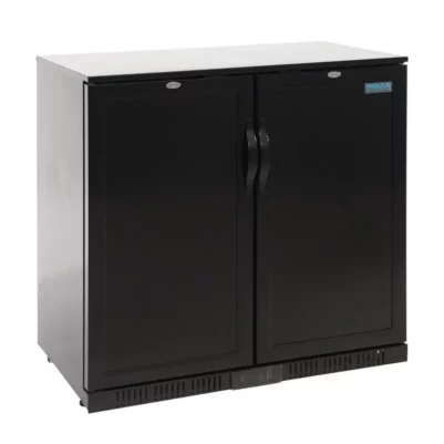 Arrière-bar deux portes pleines pivotantes Polar Série G noir 208L