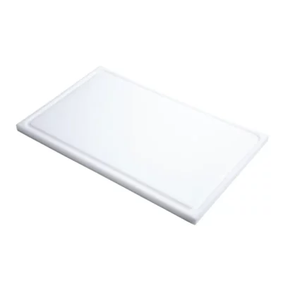Planche à découper avec rigole GN1/2 en polyéthylène haute densité Gastro M  blanche