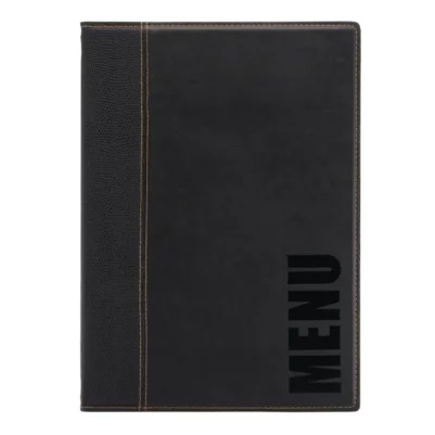 Protège-menus contemporain Securit A5 noir