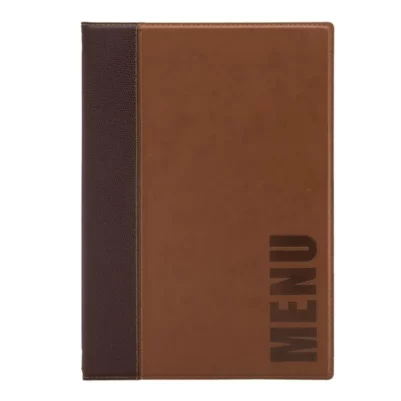 Protège-menus contemporain Securit A4 marron clair