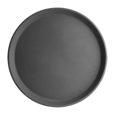 Plateau antidérapant en fibre de verre Olympia Kristallon rond noir 356mm