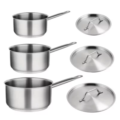 Offre spéciale - Set de 3 casseroles et couvercles inox Vogue