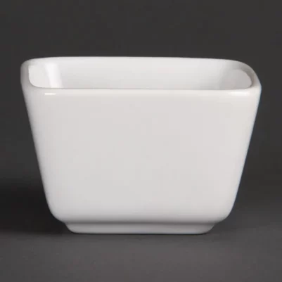 Minis plats carrés hauts blancs 75mm Olympia (Lot de 12)