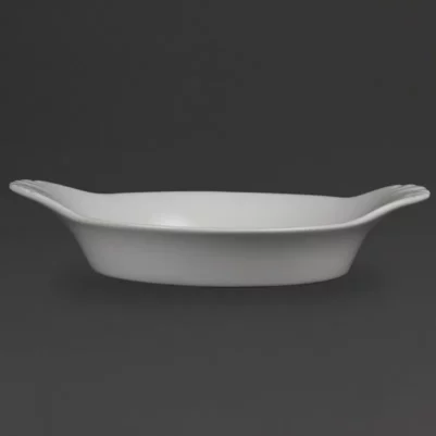 Plats ronds à oreilles blancs Olympia 220mm (Lot de 6)