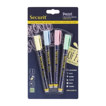 Marqueurs craie liquide Securit pointe 1-2mm couleurs pastel (lot de 4)