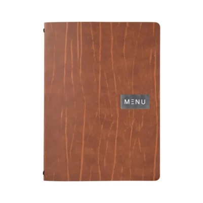 Protège-menu en cuir recyclé Securit Gamme Leather A4 marron