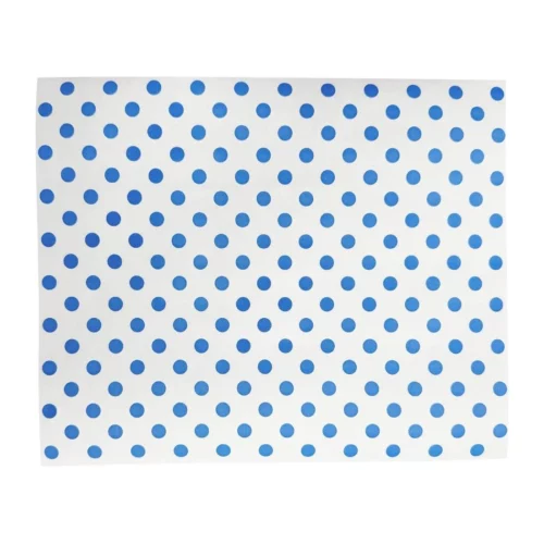 Papier d'emballage burger Fiesta Compostable points bleus 250x300mm (lot de 200)